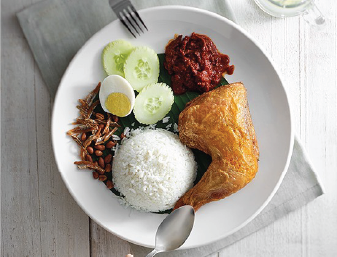 Nasi Lemak with Fried Chicken